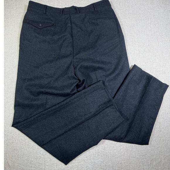Jos A Bank Men 36x32.5 Dark Gray 100% Wool Flat Front Straight Leg Dress Pants - Picture 2 of 8